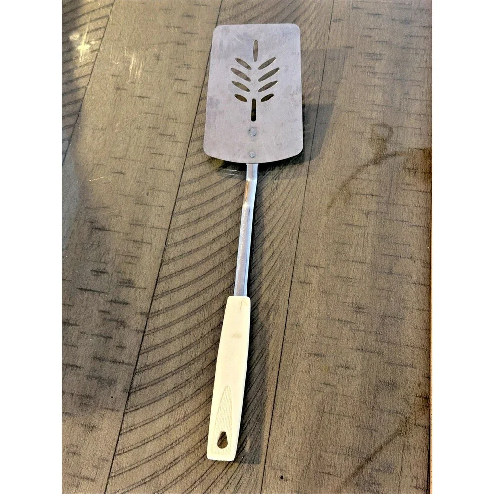 Vintage KOCO Stainless Slotted Spatula Cream Plastic Handle 13’’ Japan